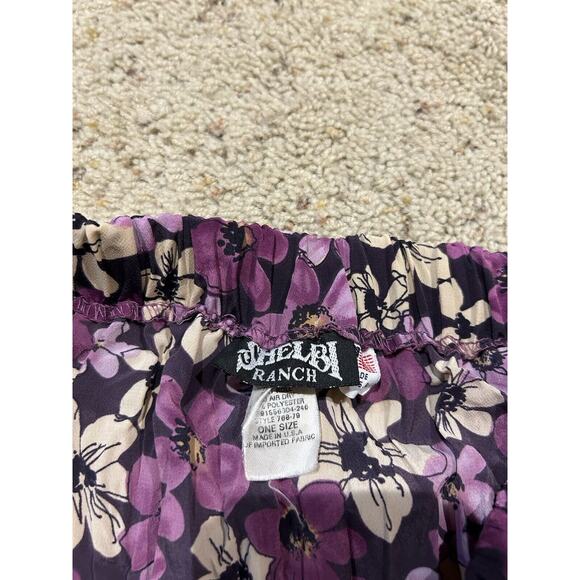 Vtg SHELBI RANCH One Size (plus?) SKIRT Crinkle floral Stretch Waist Tiered J24 - Picture 4 of 10